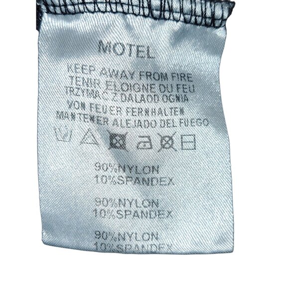 Motel Rocks Womens Sheer Crinkle Mesh Tie Front Crop Top Black Long Sleeve Small - Picture 4 of 7